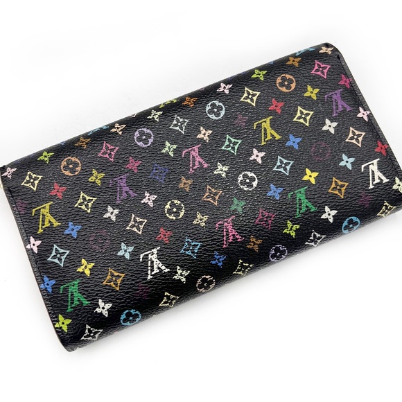 Louis Vuitton Takashi Murakami Black Multicolor Sarah Long Wallet Authentic 2007 - Picture 16 of 17